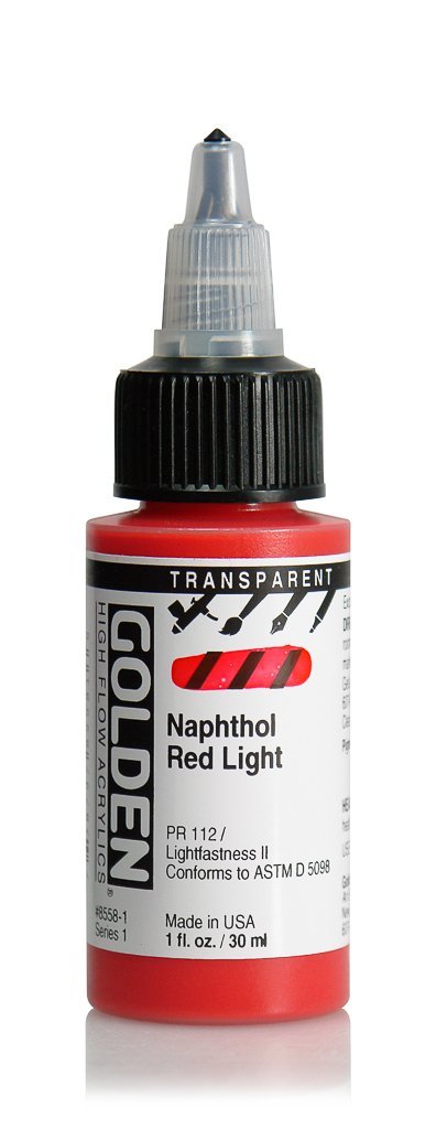 HF Transparent Napthol Red LightACRYLIC PAINTGolden High Flow